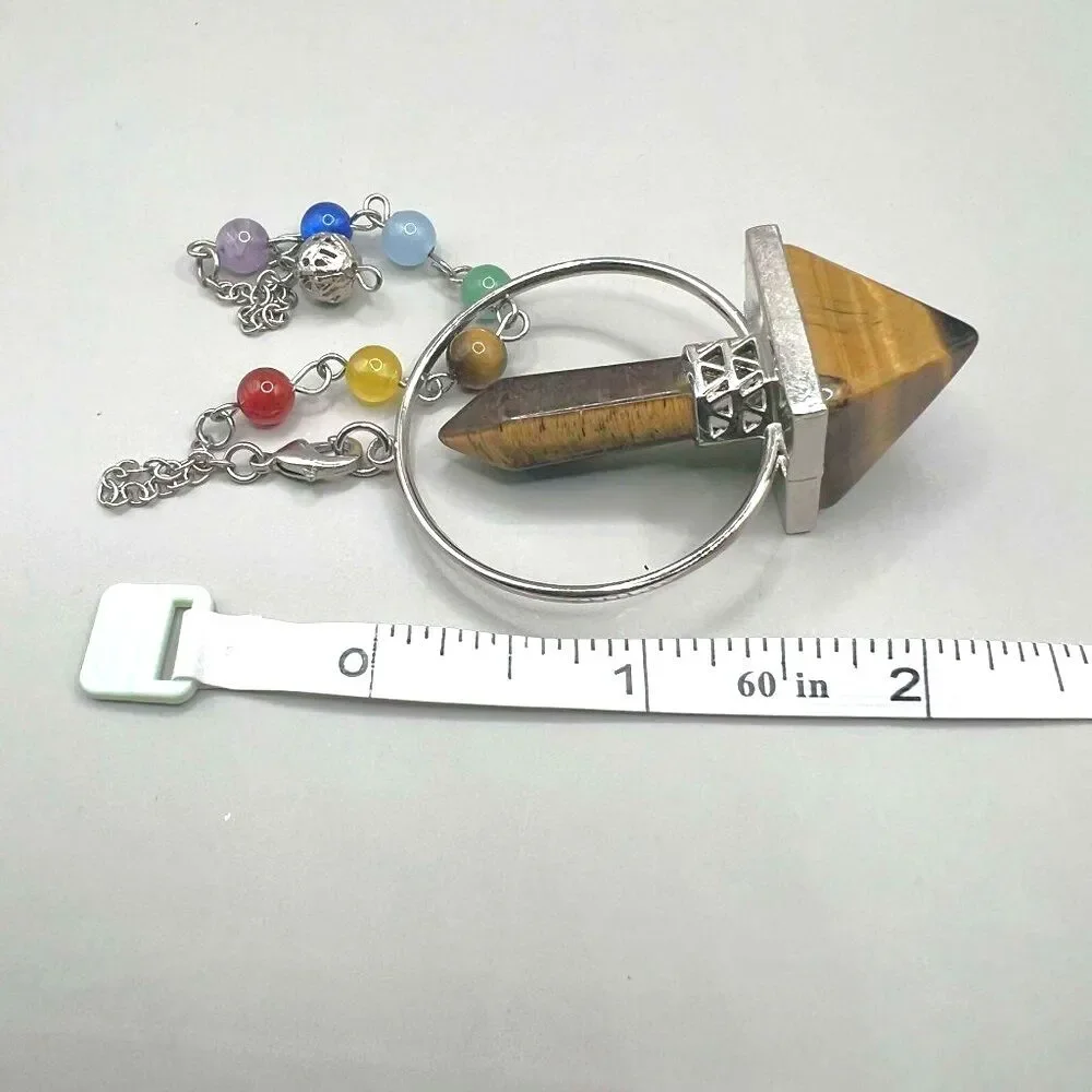 Tiger Eye Pendulum with Chakra Chain - NWOT